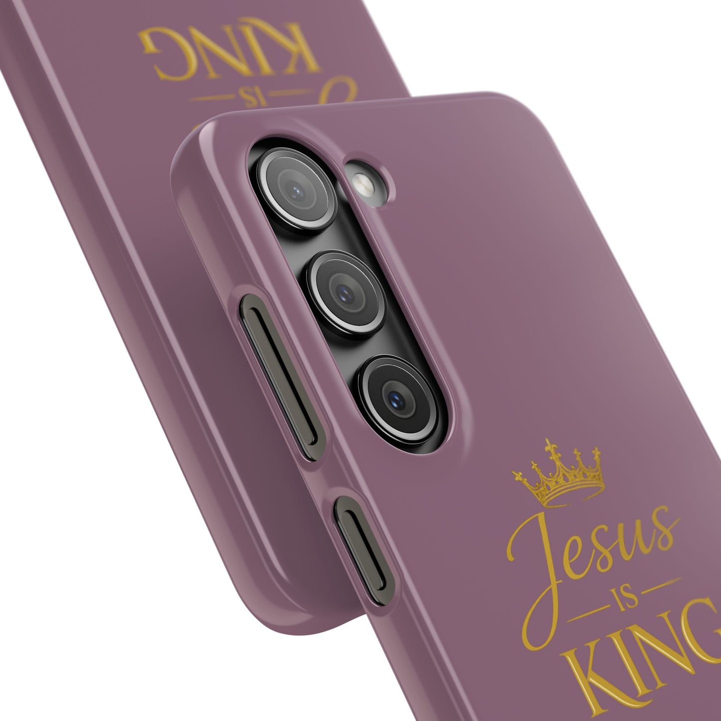 Jesus Is King — Pink  Phone Case with Gold Crown