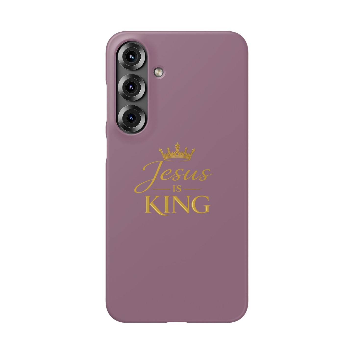 Jesus Is King — Pink  Phone Case with Gold Crown