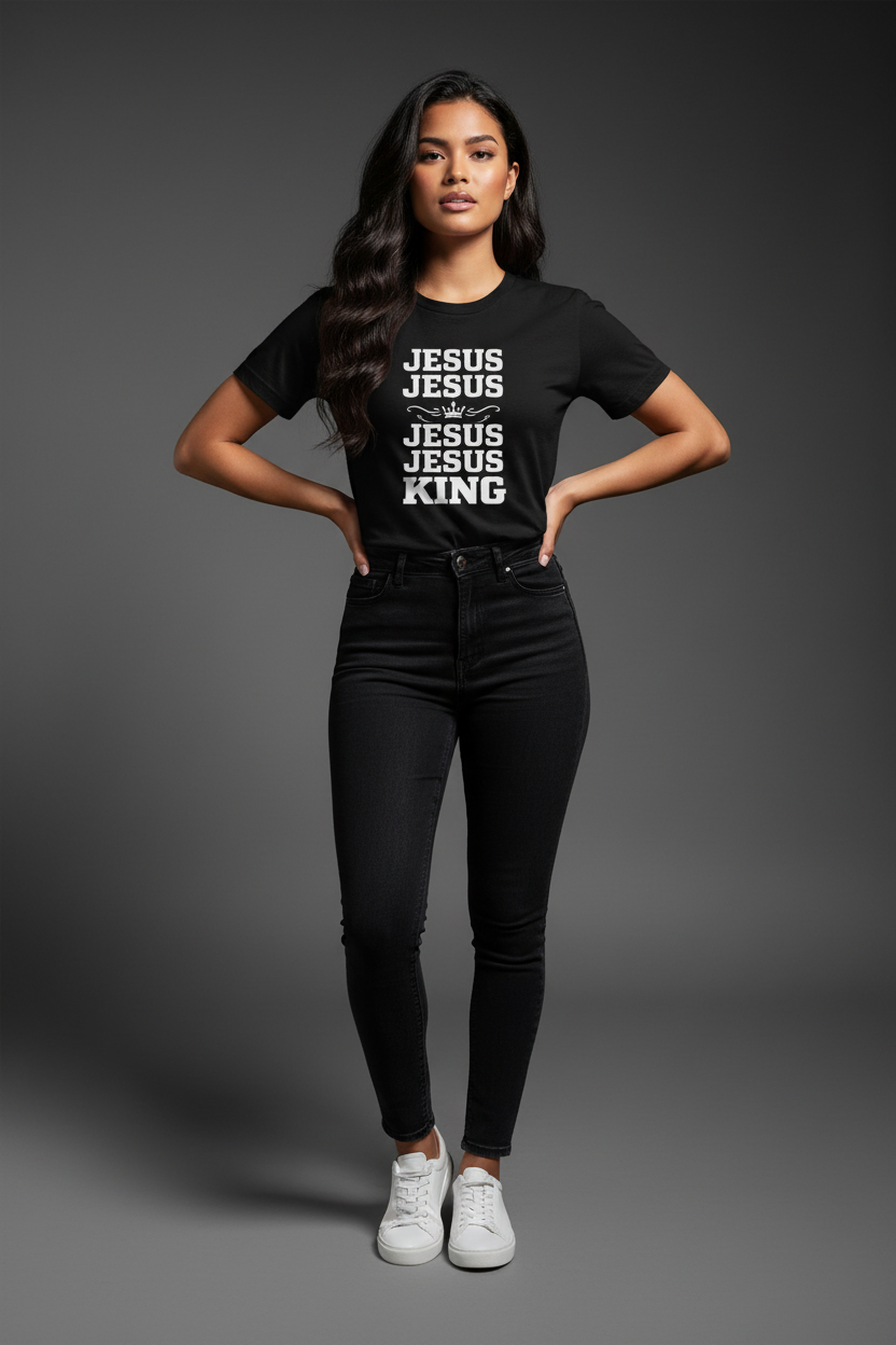 Jesus is  King Bella Canva — Echo Jesus Solid Tee