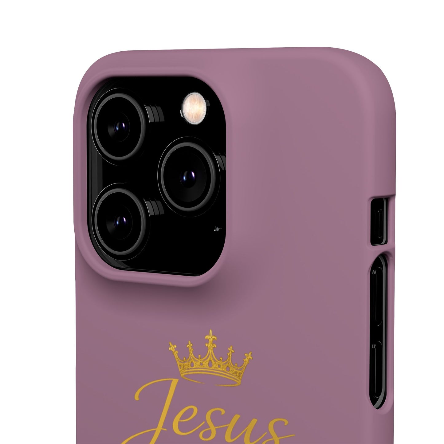 Jesus Is King — Pink  Phone Case with Gold Crown