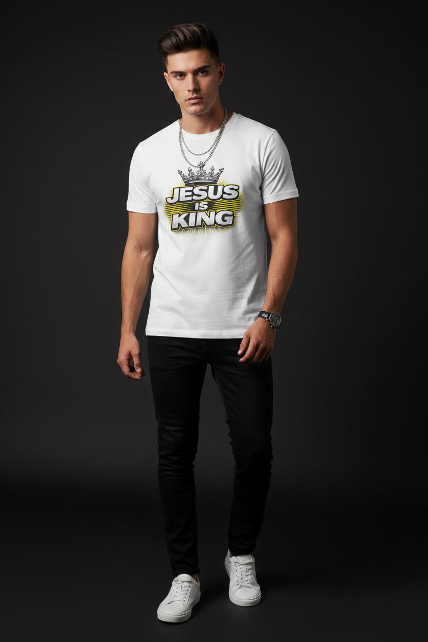 Jesus Is King  — Graphic Tee with Crown