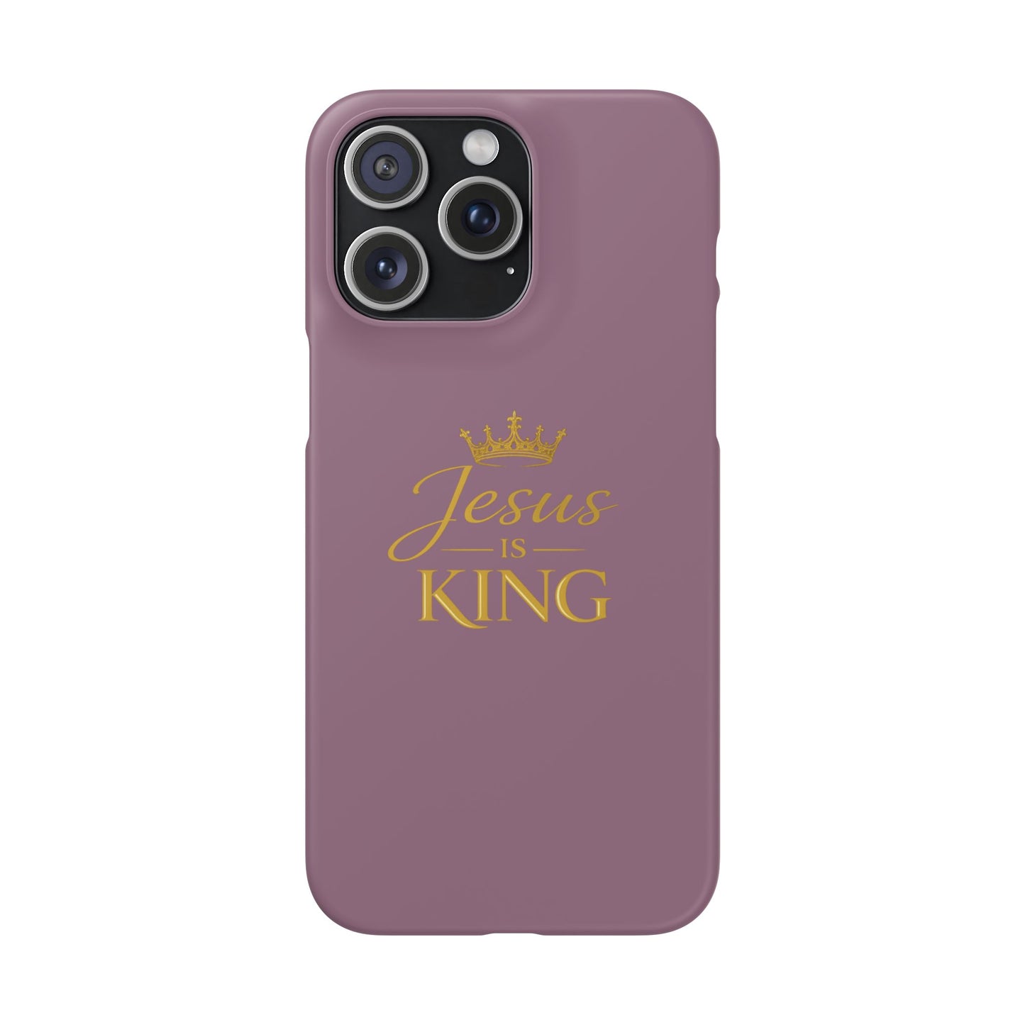 Jesus Is King — Pink  Phone Case with Gold Crown