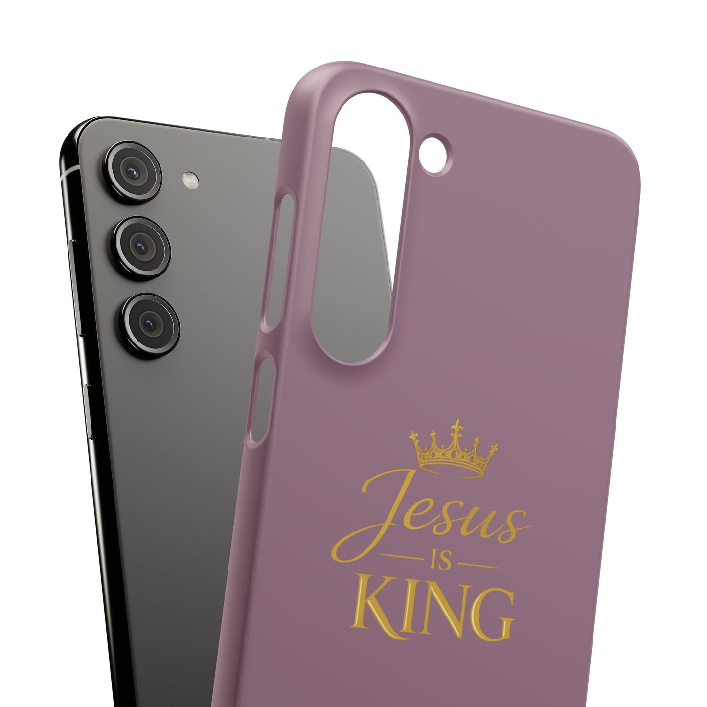 Jesus Is King — Pink  Phone Case with Gold Crown