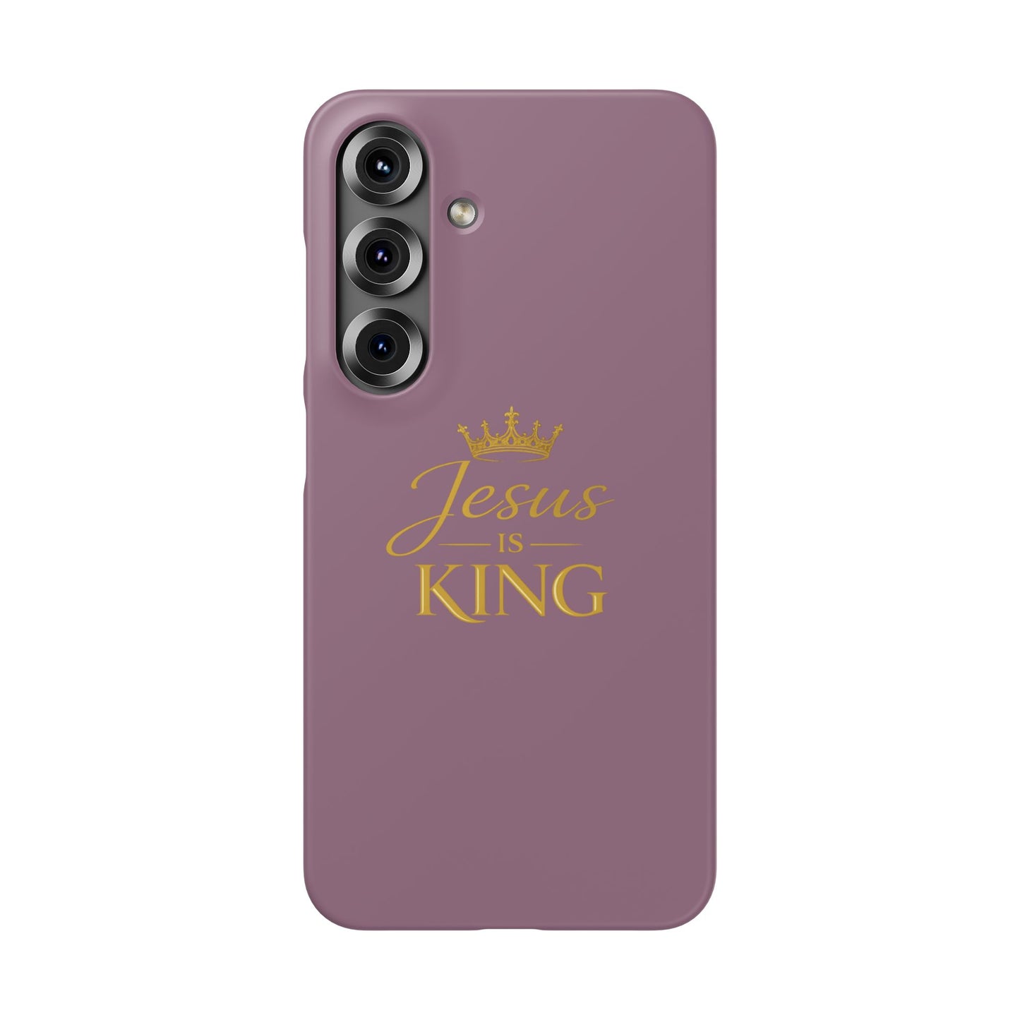 Jesus Is King — Pink  Phone Case with Gold Crown
