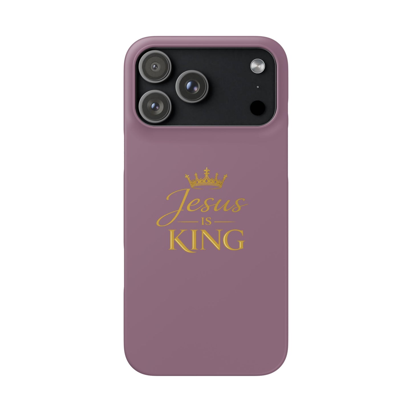 Jesus Is King — Pink  Phone Case with Gold Crown