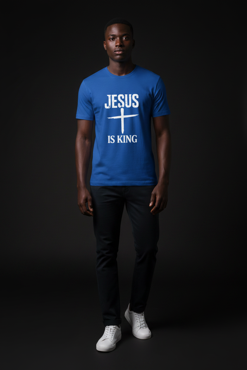 Cross Mark “Jesus Is King” —  Unisex Tee