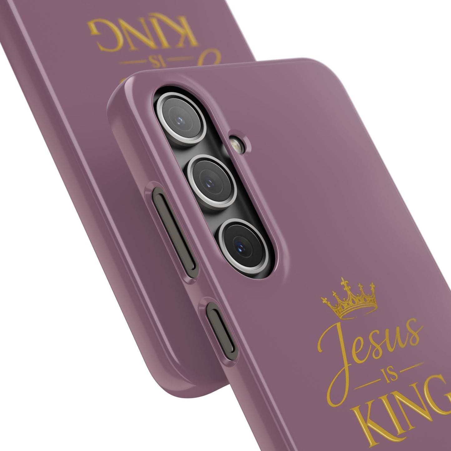 Jesus Is King — Pink  Phone Case with Gold Crown