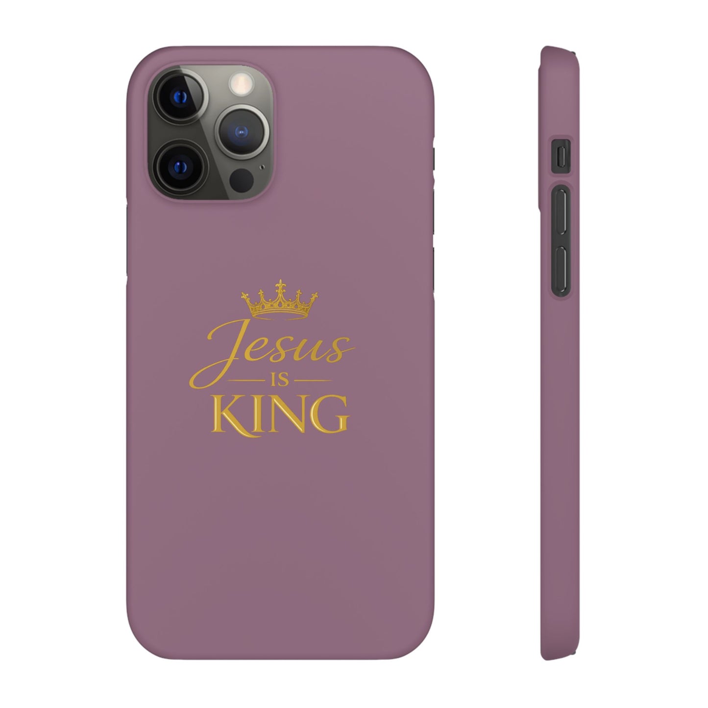 Jesus Is King — Pink  Phone Case with Gold Crown