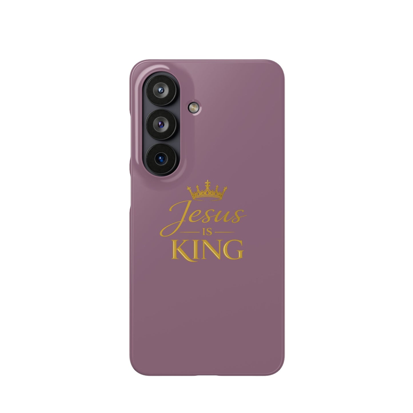 Jesus Is King — Pink  Phone Case with Gold Crown
