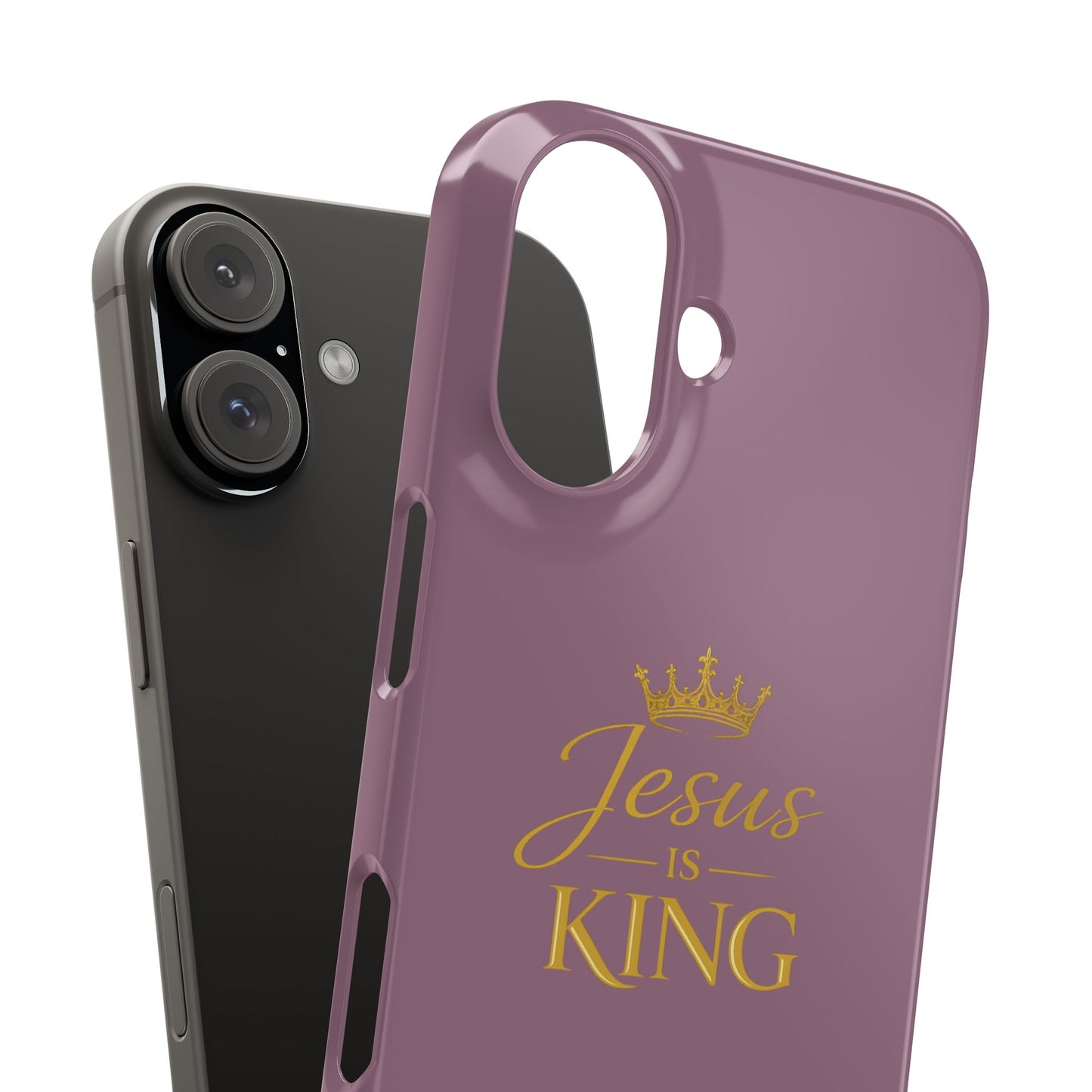 Jesus Is King — Pink  Phone Case with Gold Crown