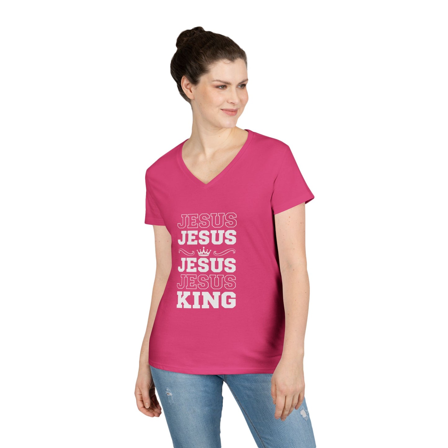 Echo His Name – V-Neck Ladies Tee
