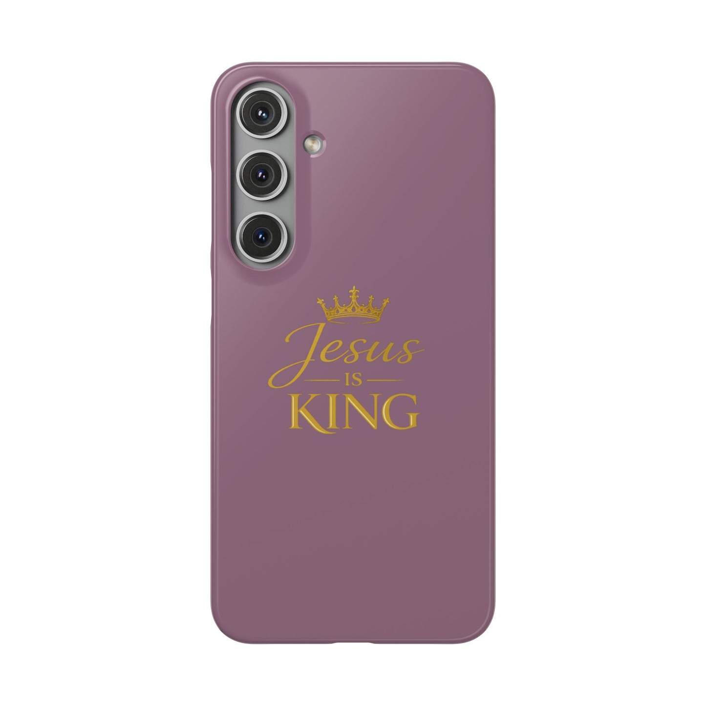 Jesus Is King — Pink  Phone Case with Gold Crown