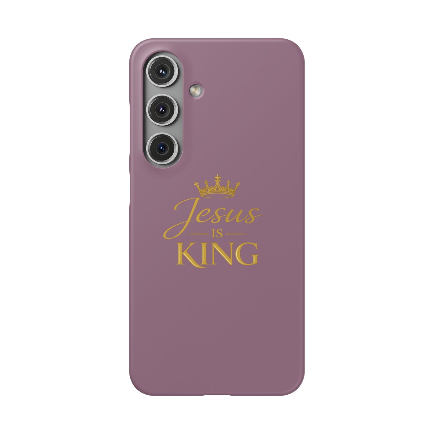 Jesus Is King — Pink  Phone Case with Gold Crown