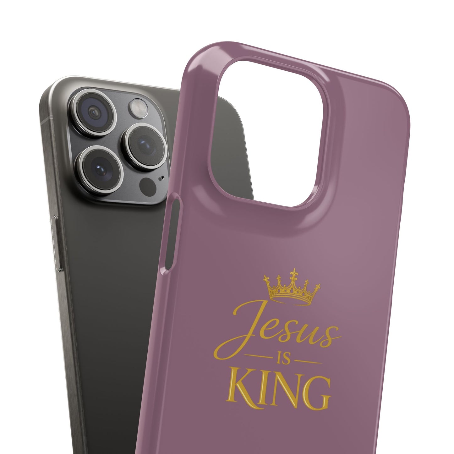 Jesus Is King — Pink  Phone Case with Gold Crown