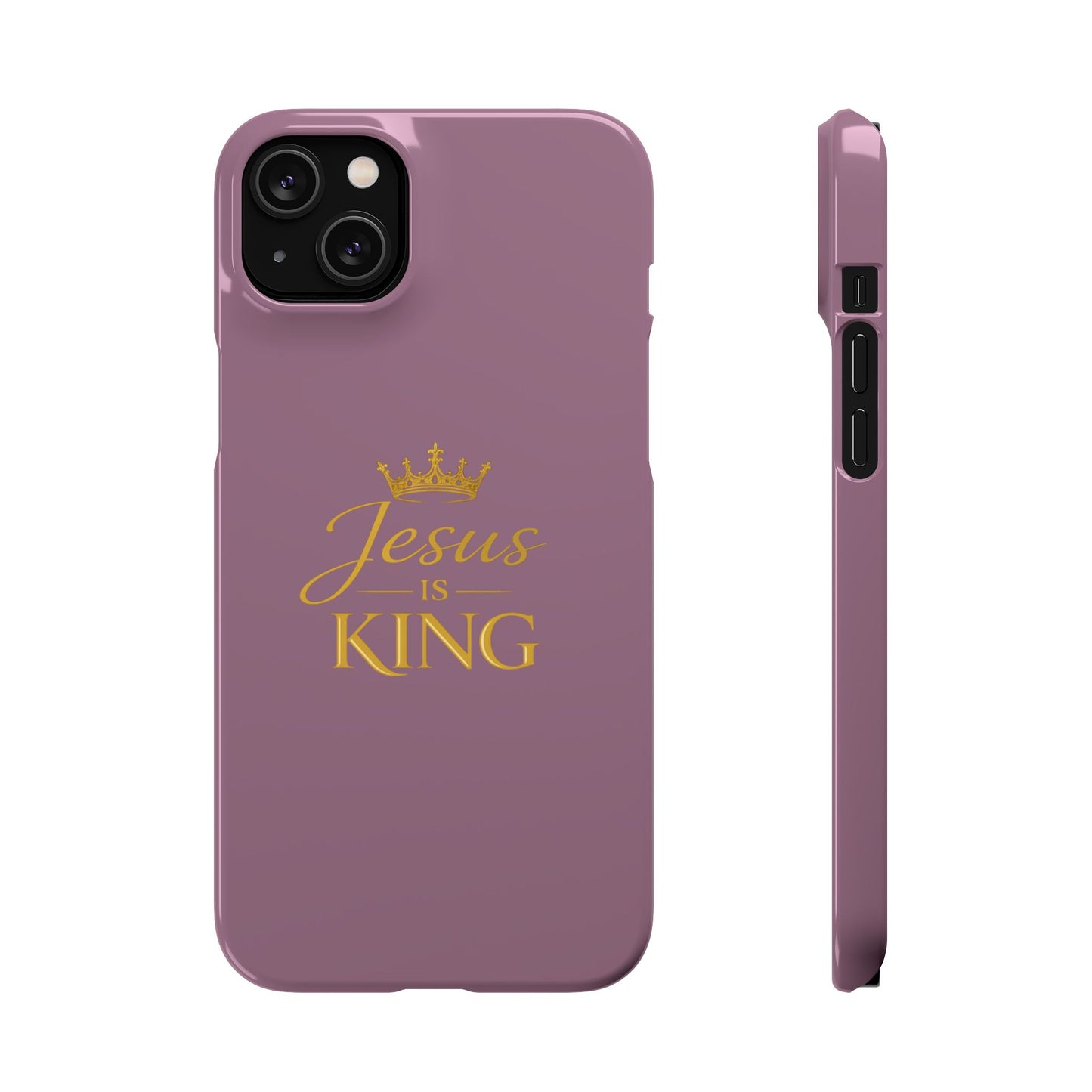Jesus Is King — Pink  Phone Case with Gold Crown