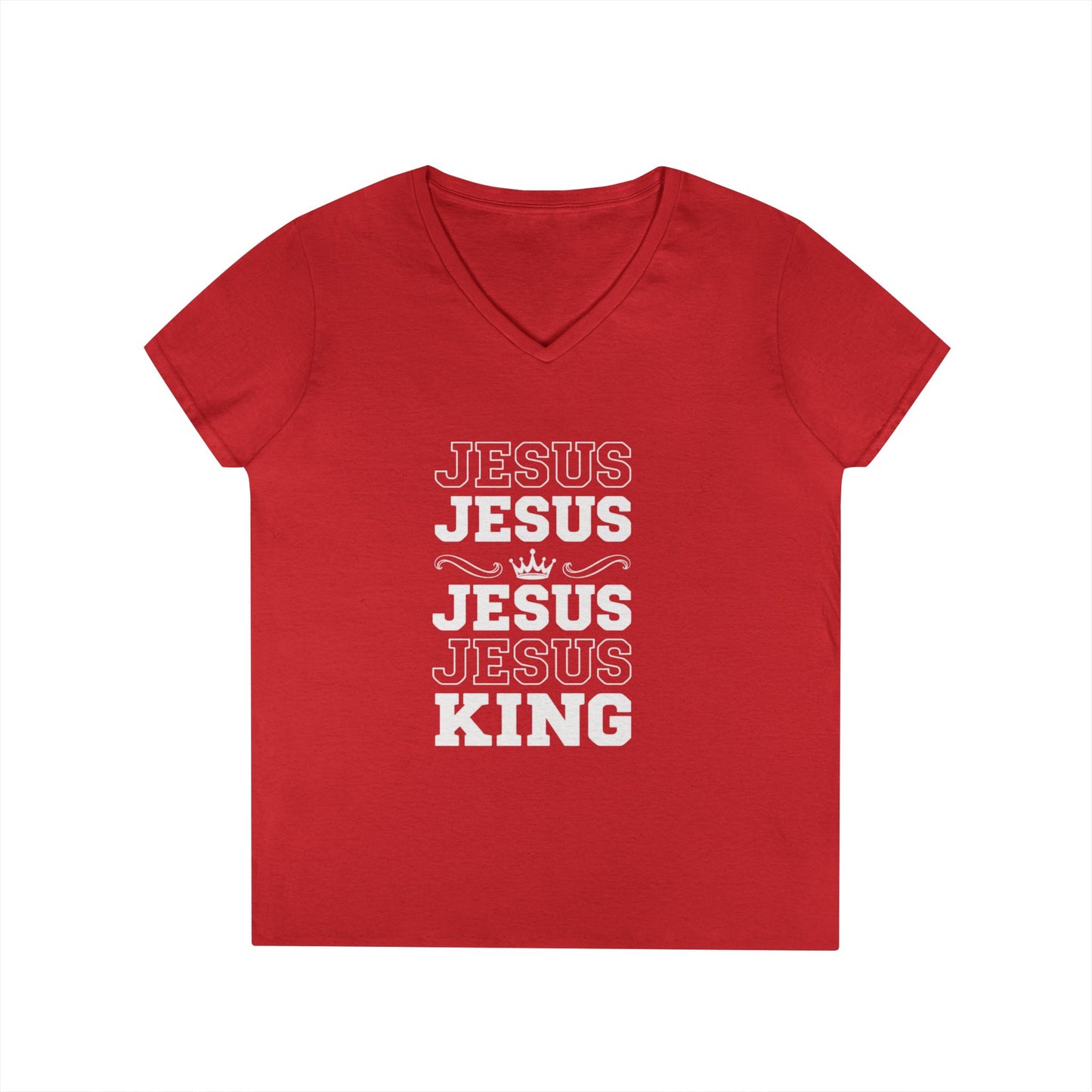 Echo His Name – V-Neck Ladies Tee