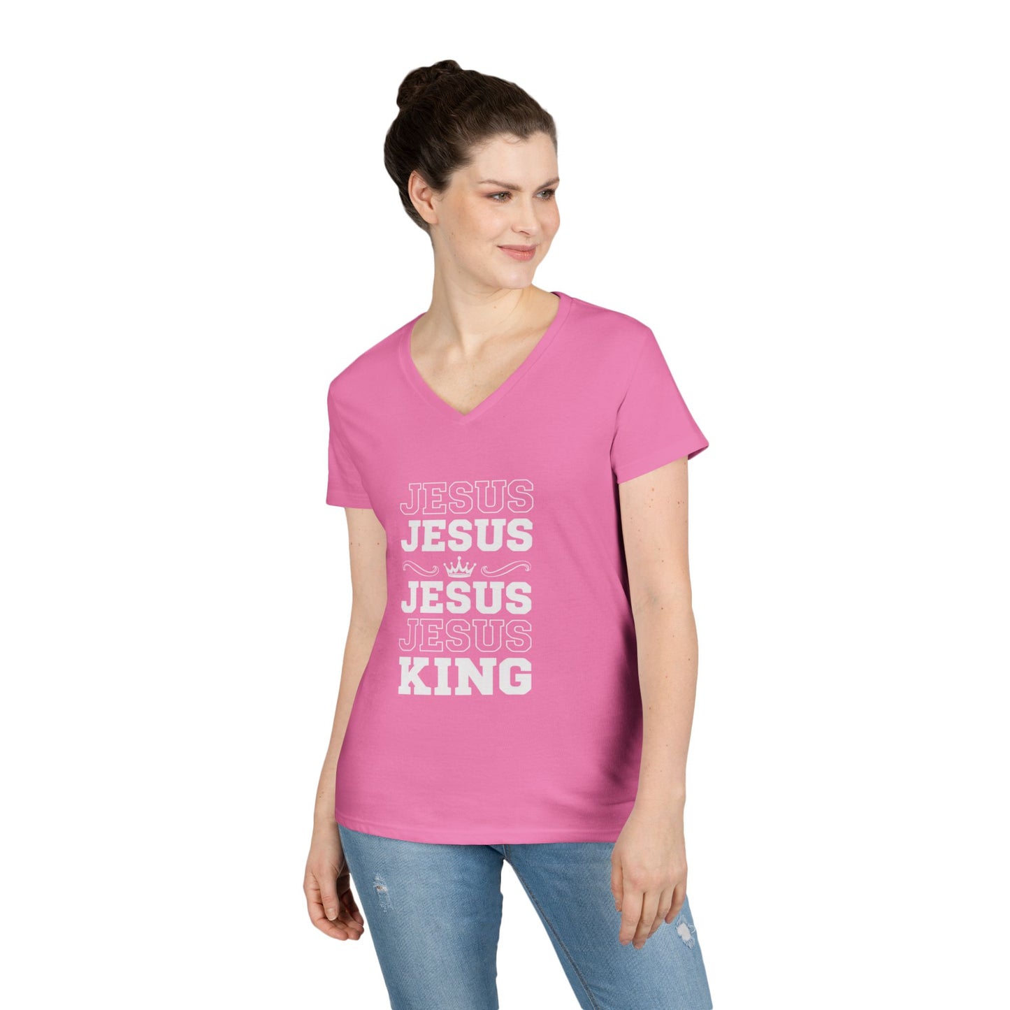Echo His Name – V-Neck Ladies Tee