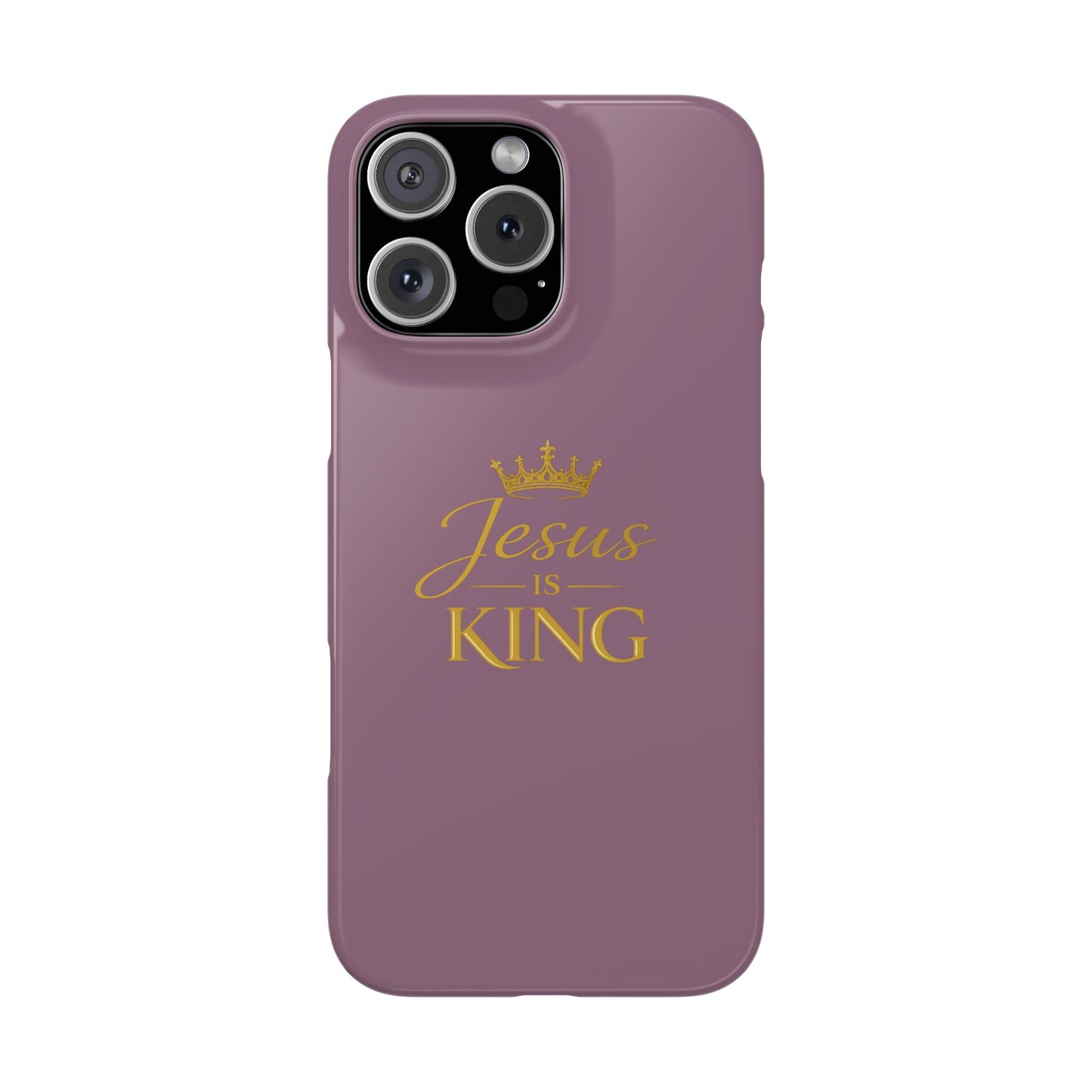 Jesus Is King — Pink  Phone Case with Gold Crown