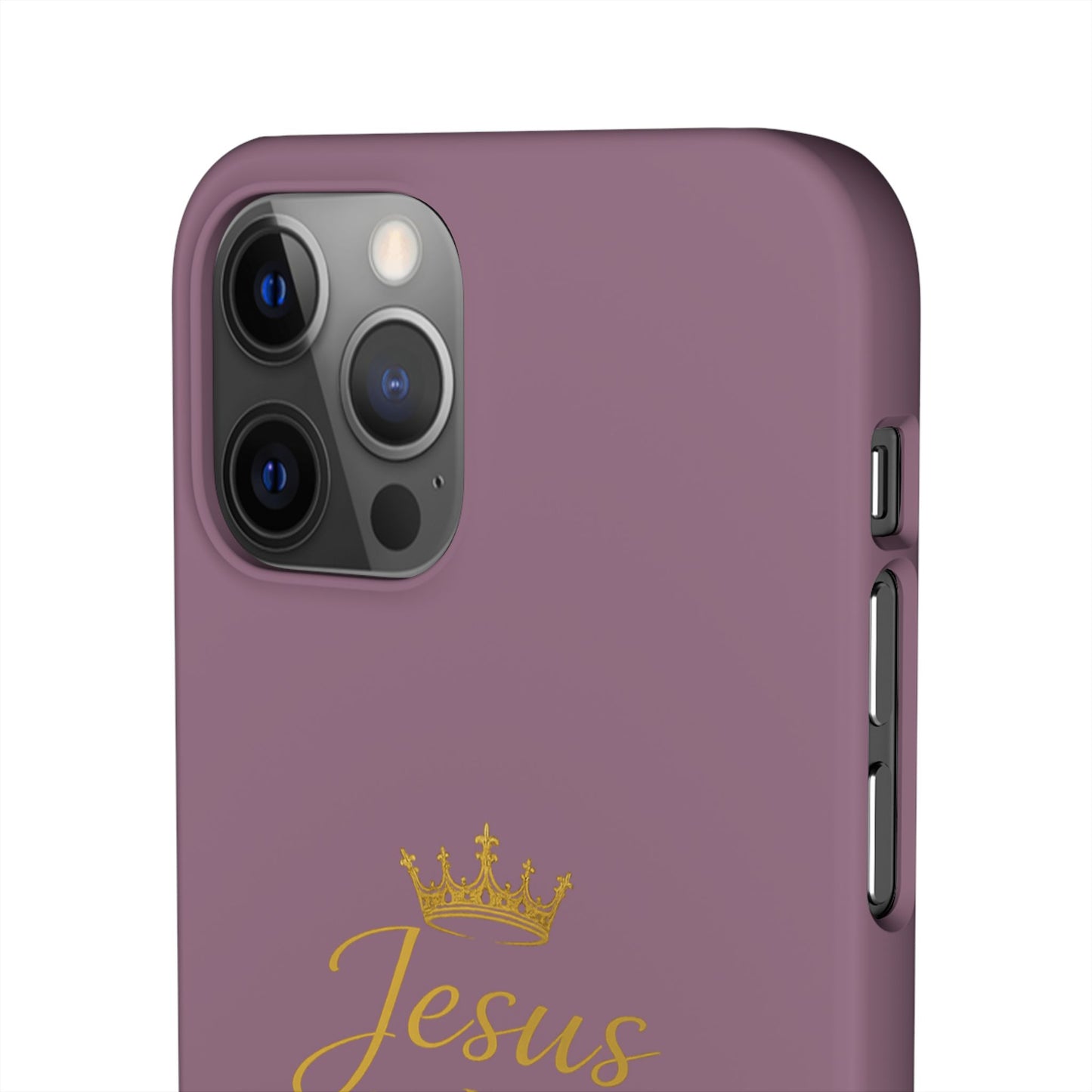 Jesus Is King — Pink  Phone Case with Gold Crown
