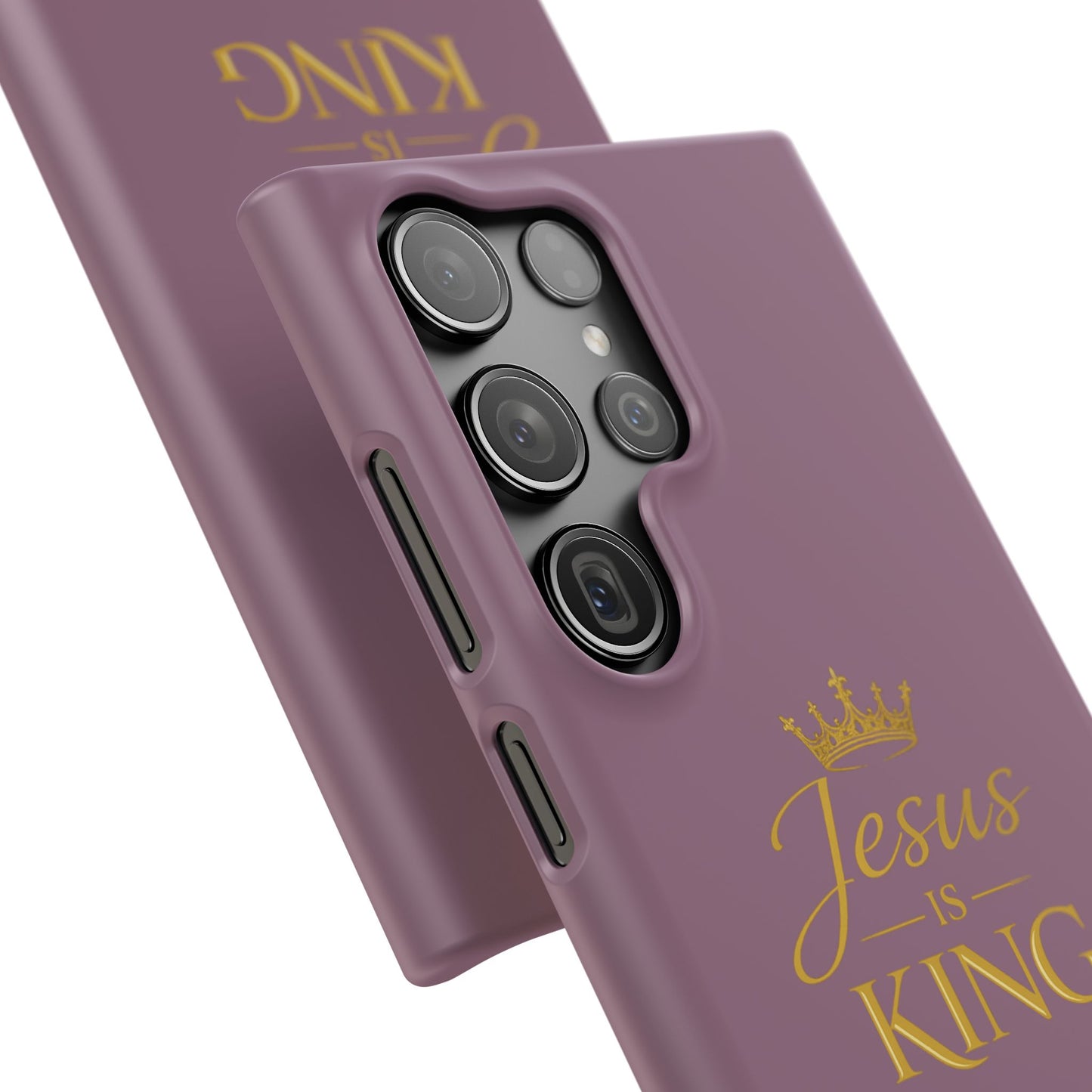 Jesus Is King — Pink  Phone Case with Gold Crown