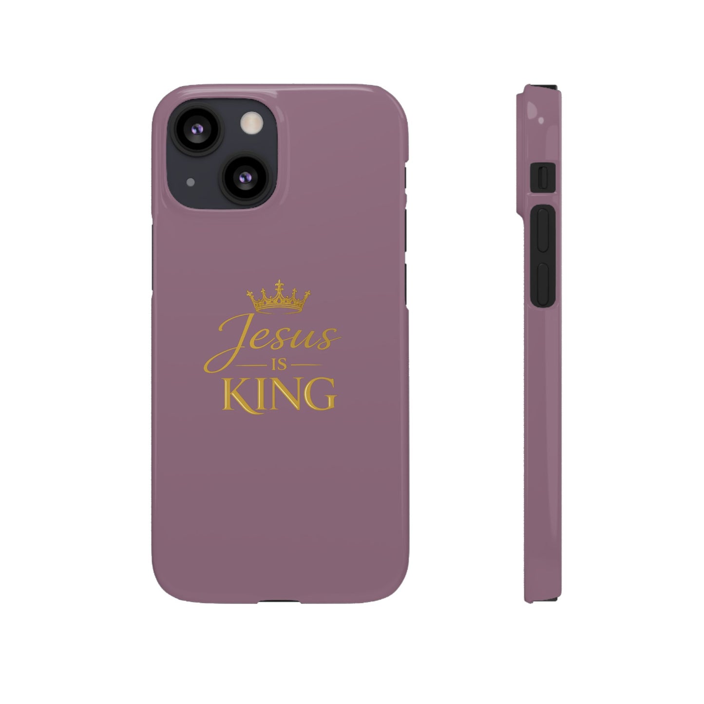 Jesus Is King — Pink  Phone Case with Gold Crown