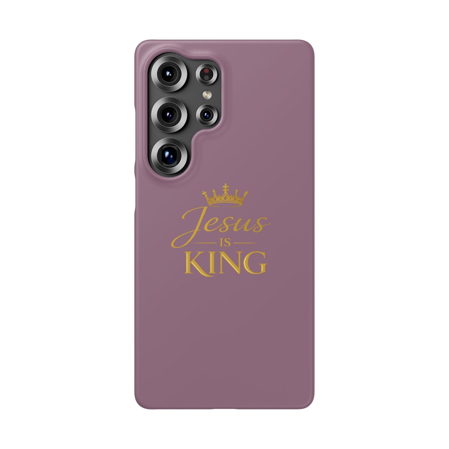 Jesus Is King — Pink  Phone Case with Gold Crown