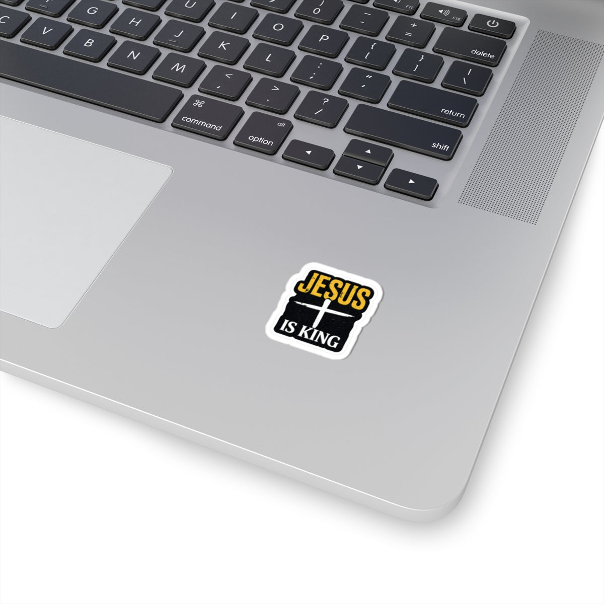 Jesus Is King Sticker — cross decal
