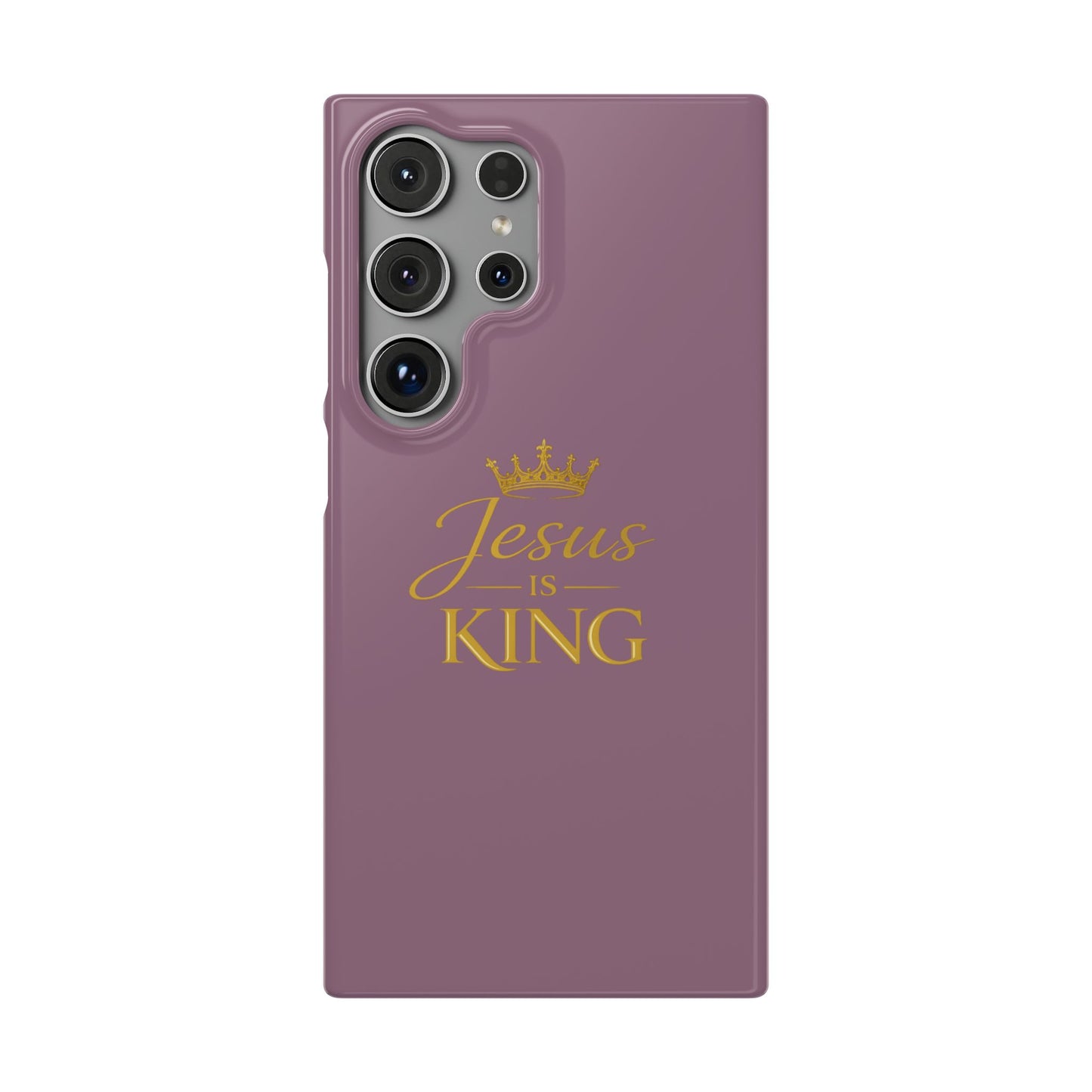 Jesus Is King — Pink  Phone Case with Gold Crown