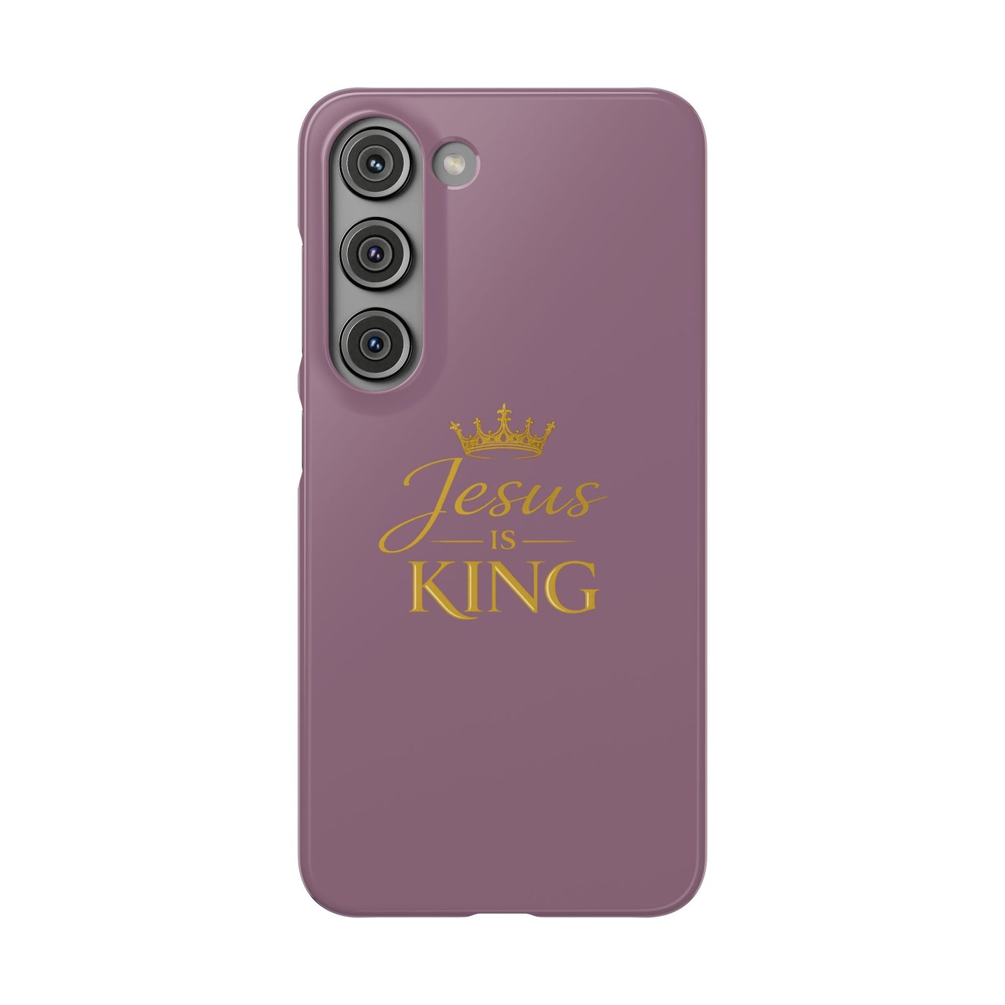 Jesus Is King — Pink  Phone Case with Gold Crown