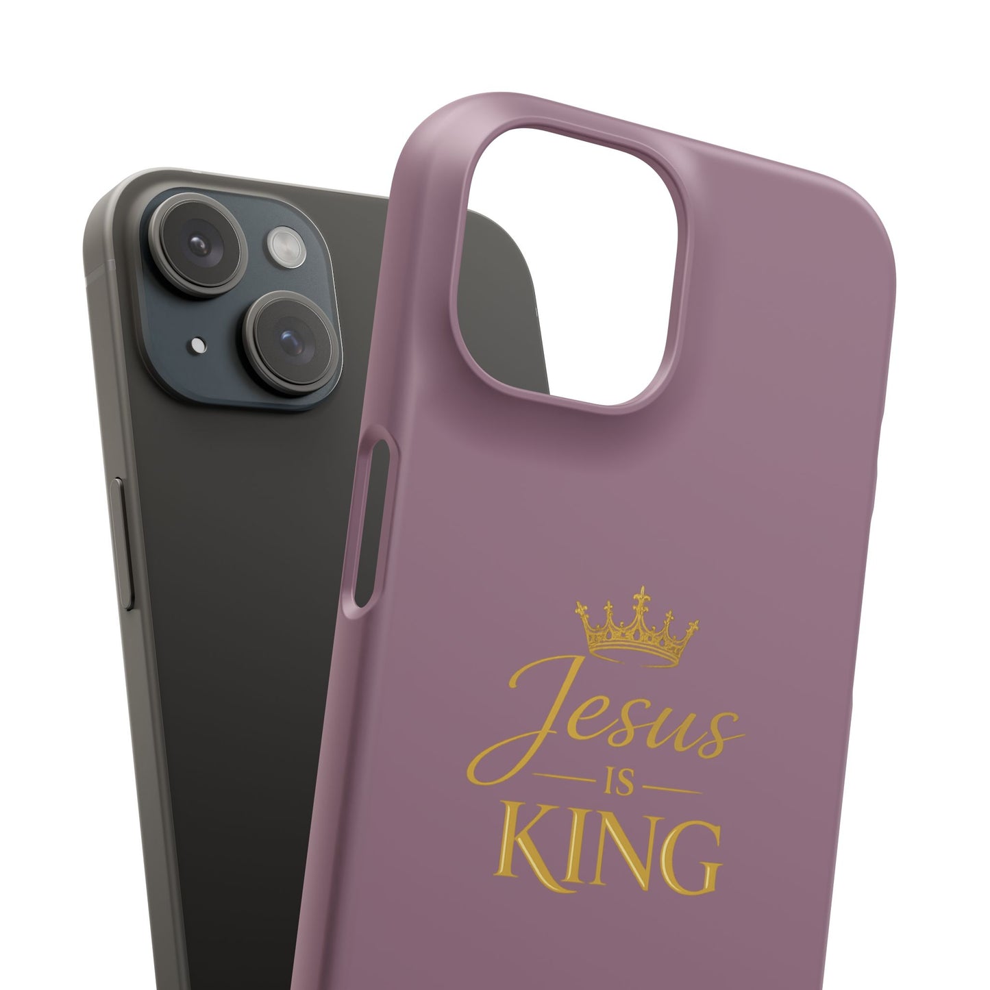 Jesus Is King — Pink  Phone Case with Gold Crown
