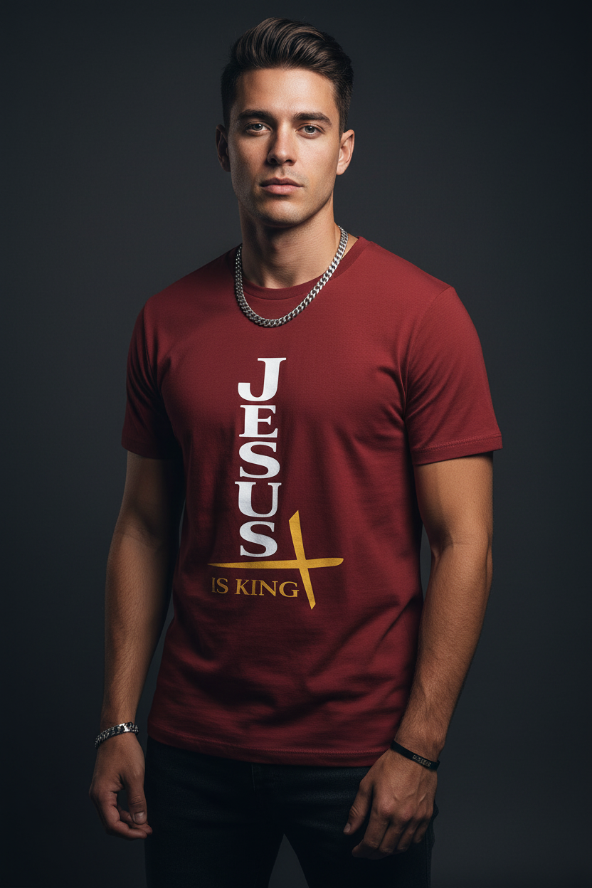 Jesus Is King — Vertical Cross Tee (JIK Back)