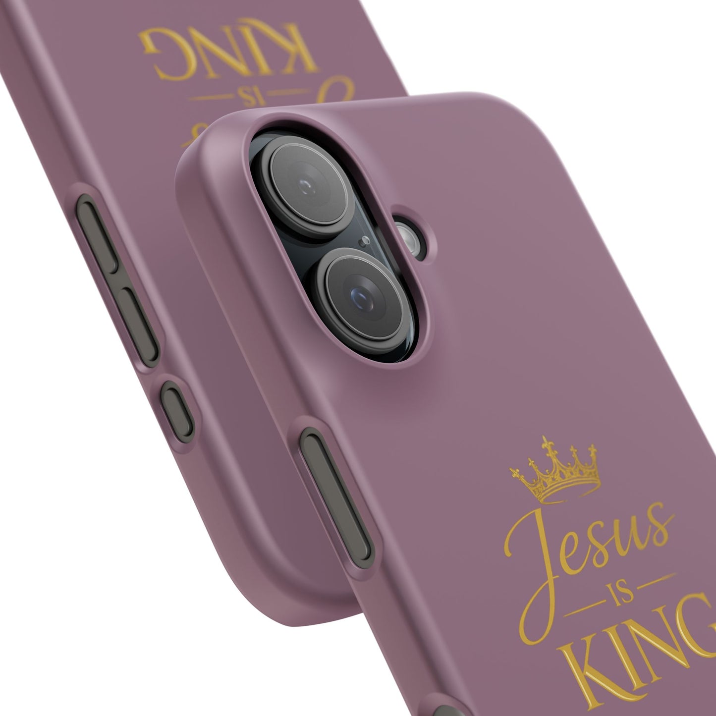 Jesus Is King — Pink  Phone Case with Gold Crown