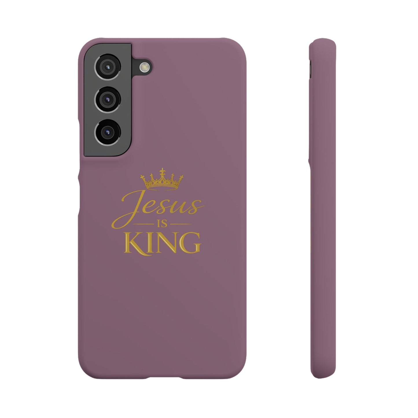 Jesus Is King — Pink  Phone Case with Gold Crown