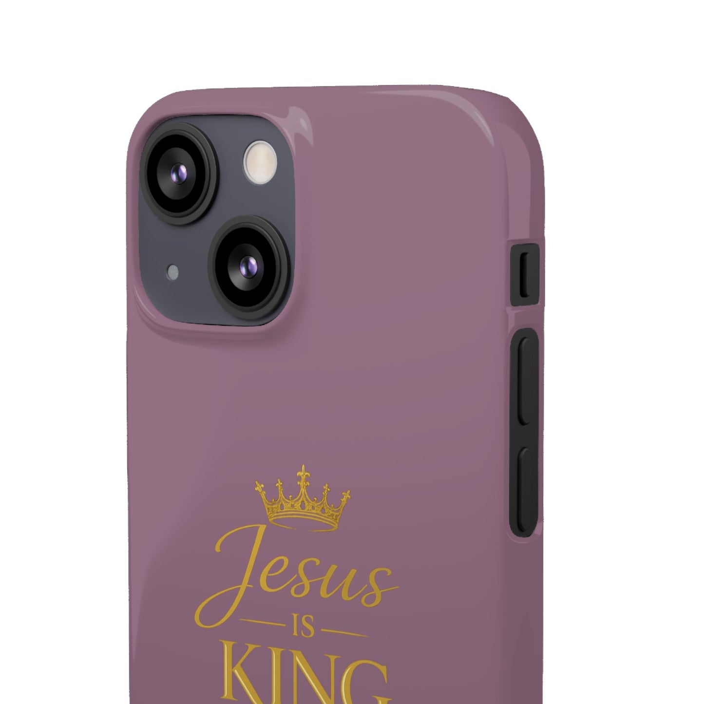 Jesus Is King — Pink  Phone Case with Gold Crown