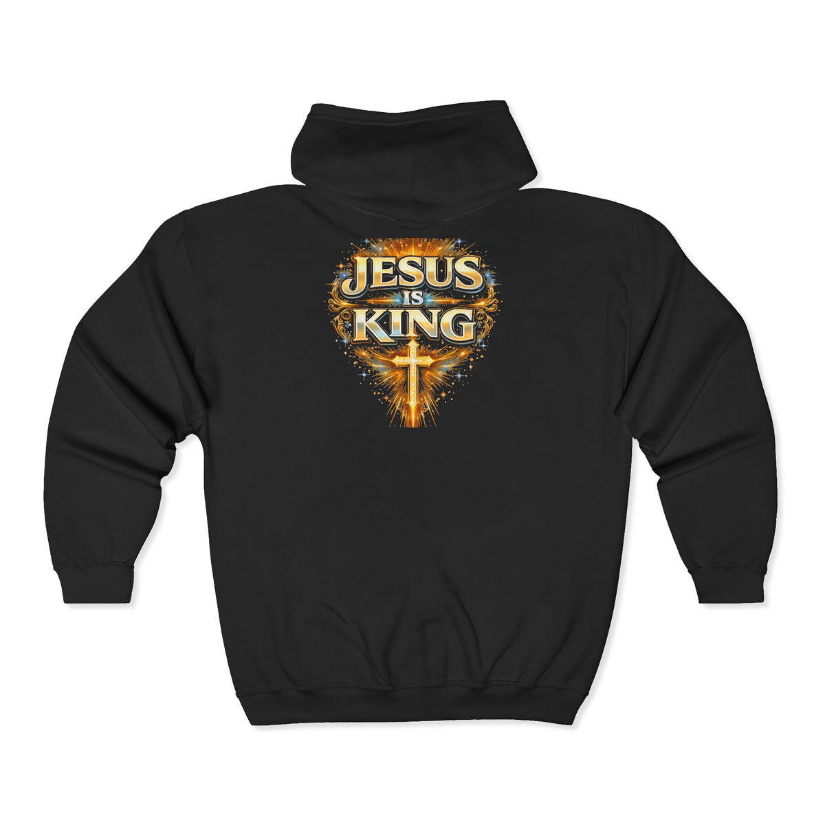 Jesus King Zip Hoodie – JIK Crest Full‑Zip  Sweatshirt