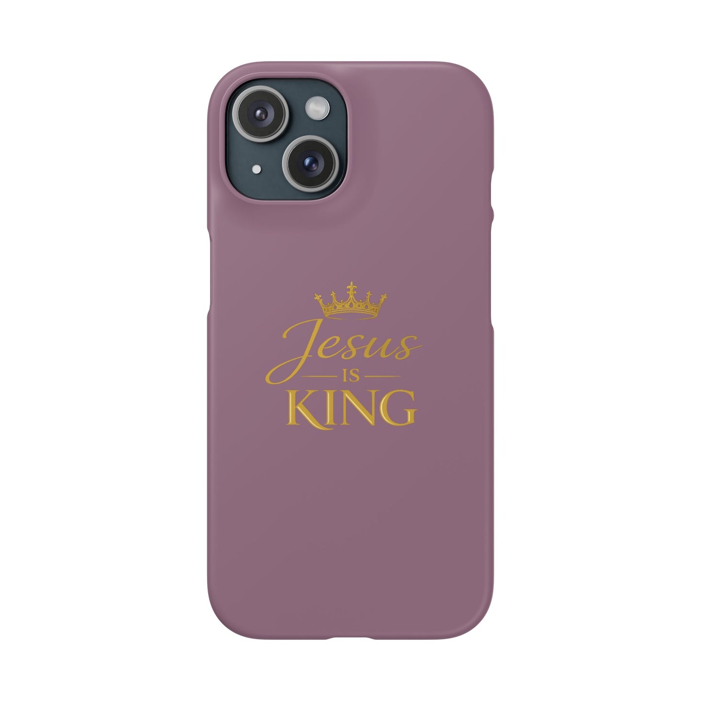 Jesus Is King — Pink  Phone Case with Gold Crown