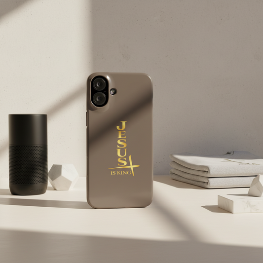 Jesus Is King — Gray Snap Phone Cover