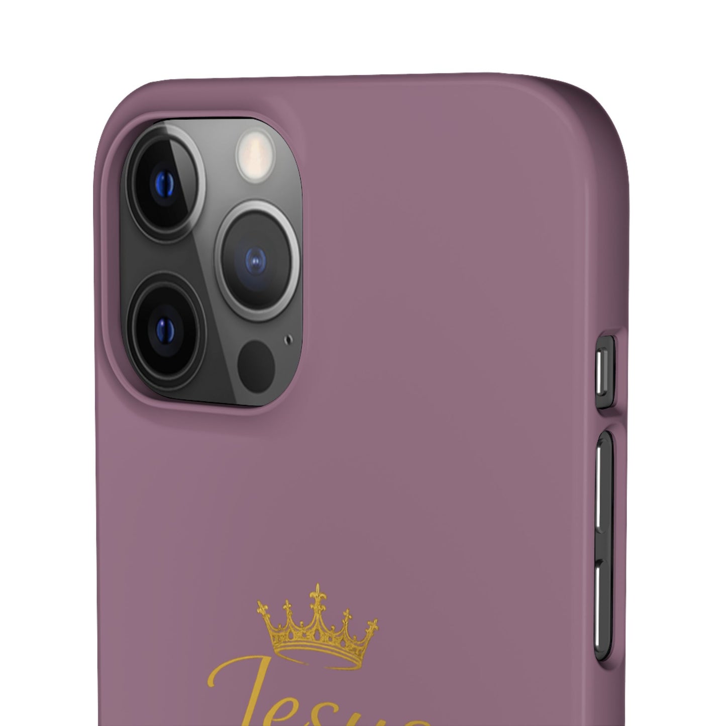 Jesus Is King — Pink  Phone Case with Gold Crown