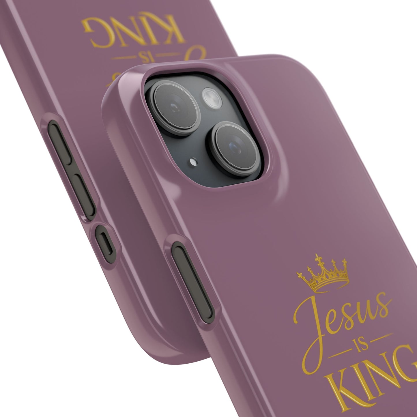 Jesus Is King — Pink  Phone Case with Gold Crown