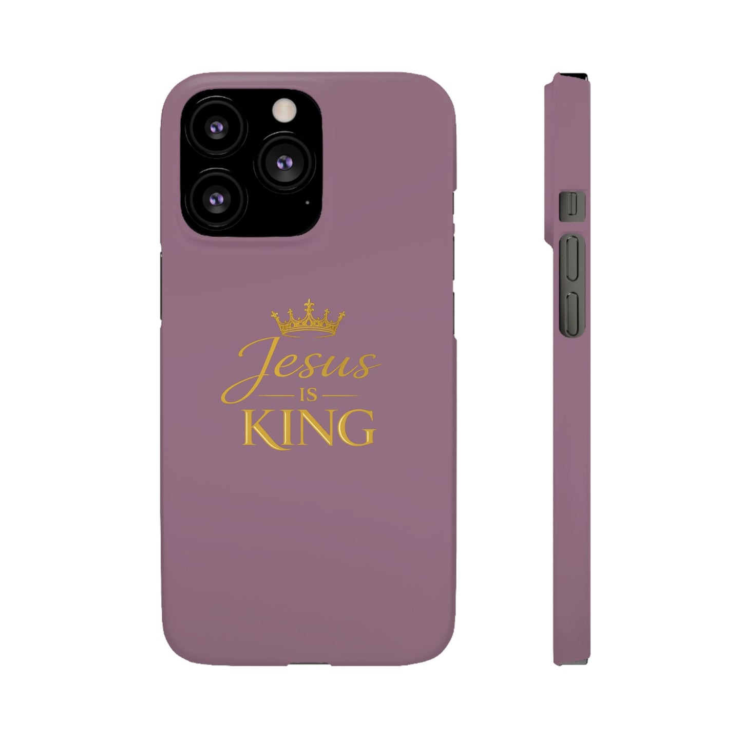 Jesus Is King — Pink  Phone Case with Gold Crown