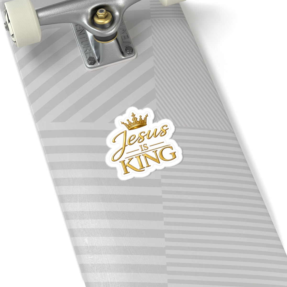 Jesus Is King Kiss — Gold Crown faith decal