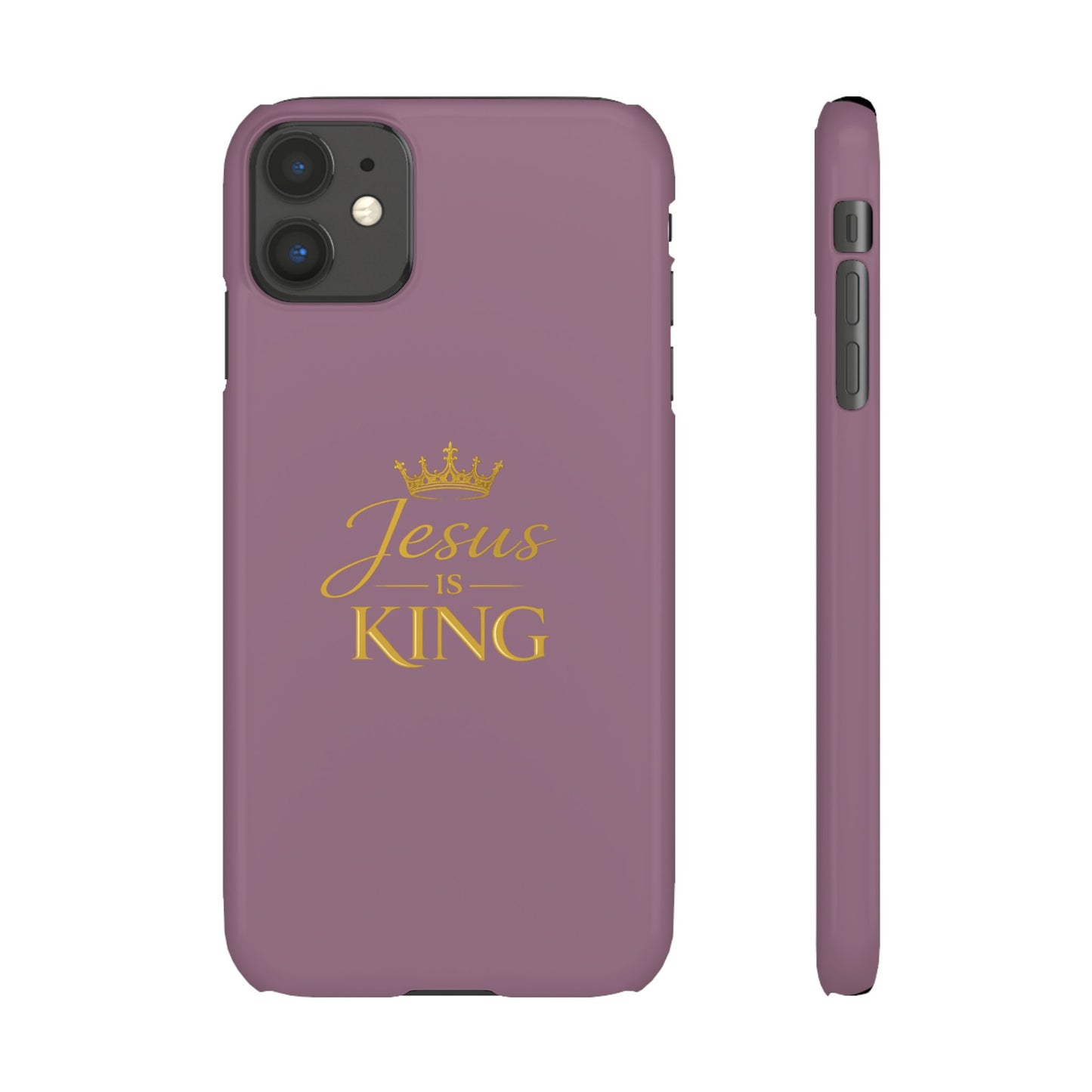 Jesus Is King — Pink  Phone Case with Gold Crown