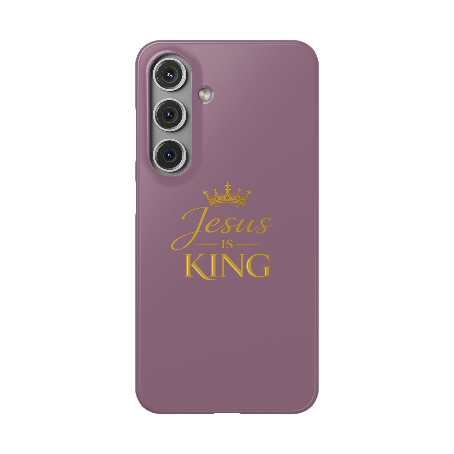 Jesus Is King — Pink  Phone Case with Gold Crown