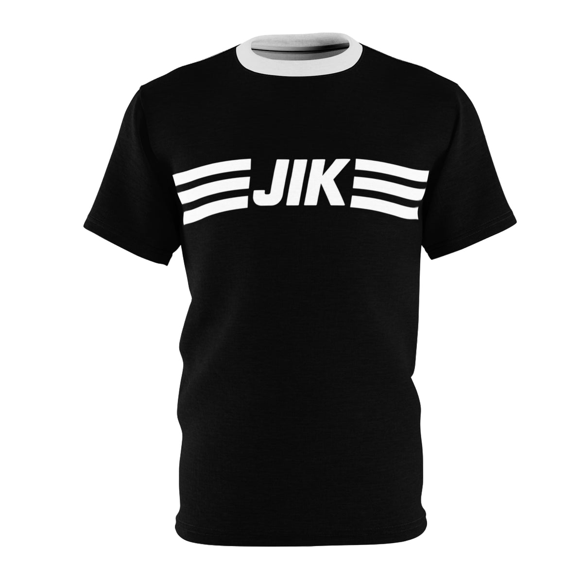 JIK Striped Logo—  Men's Retro black Tee