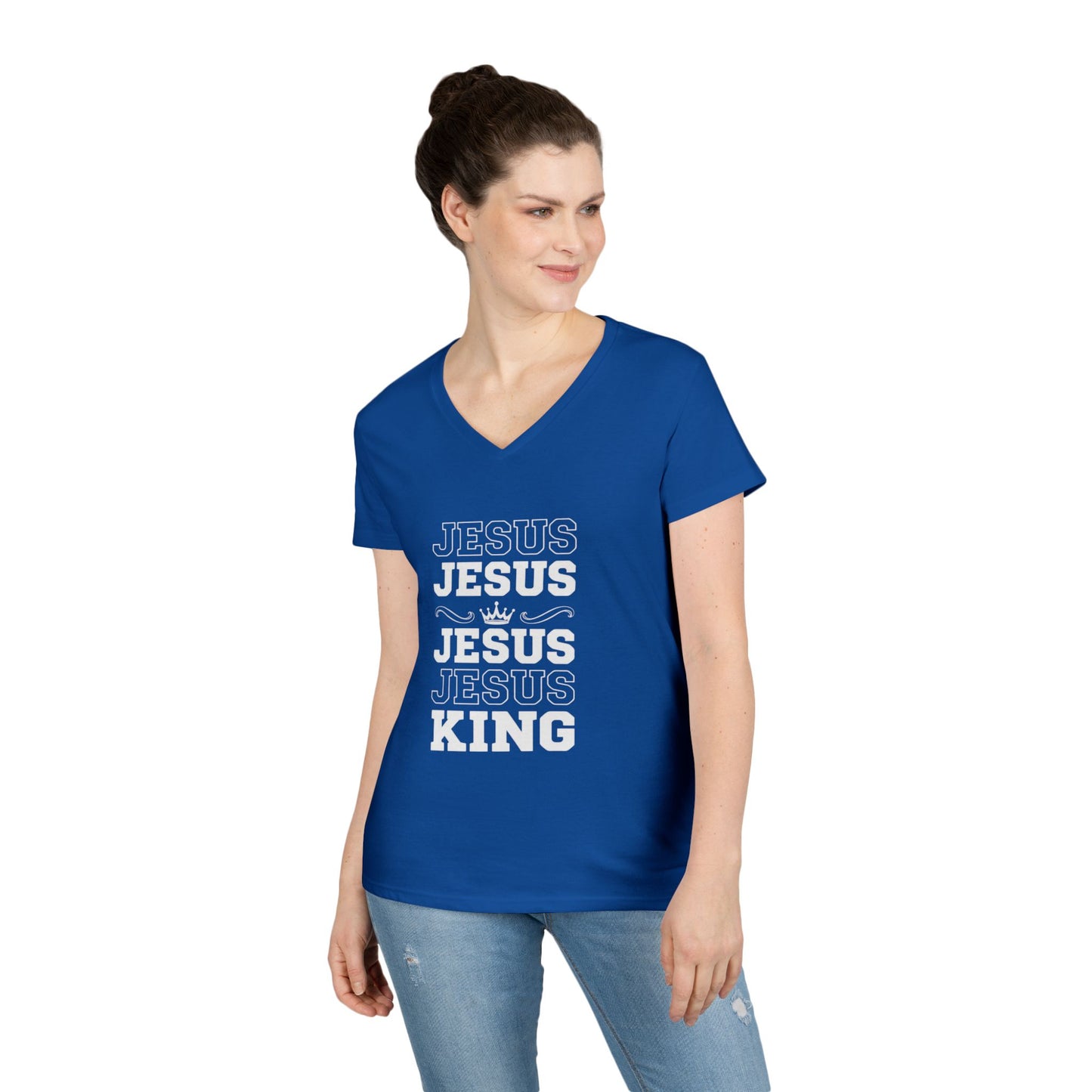 Echo His Name – V-Neck Ladies Tee