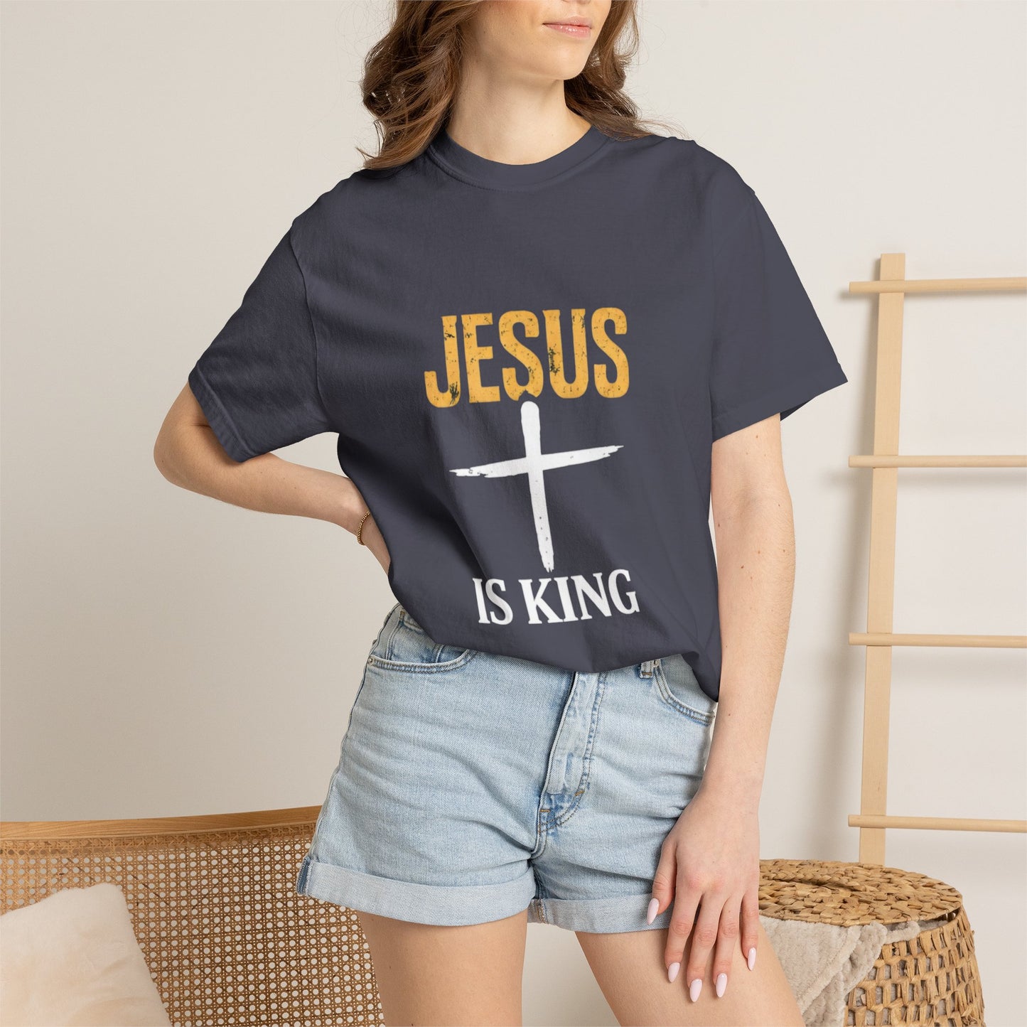 Jesus Is King  —  Faith Tee with Back 'JIK' Print