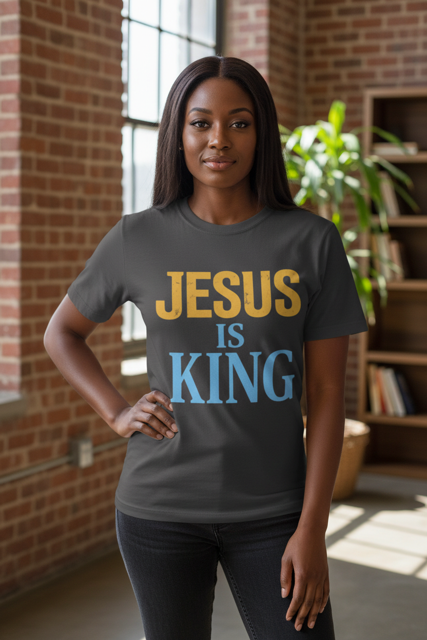 Jesus is King-Classic contrast tee