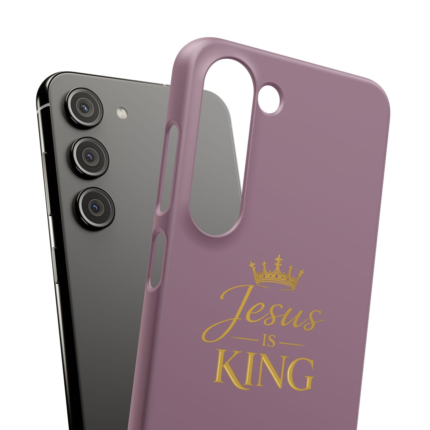 Jesus Is King — Pink  Phone Case with Gold Crown