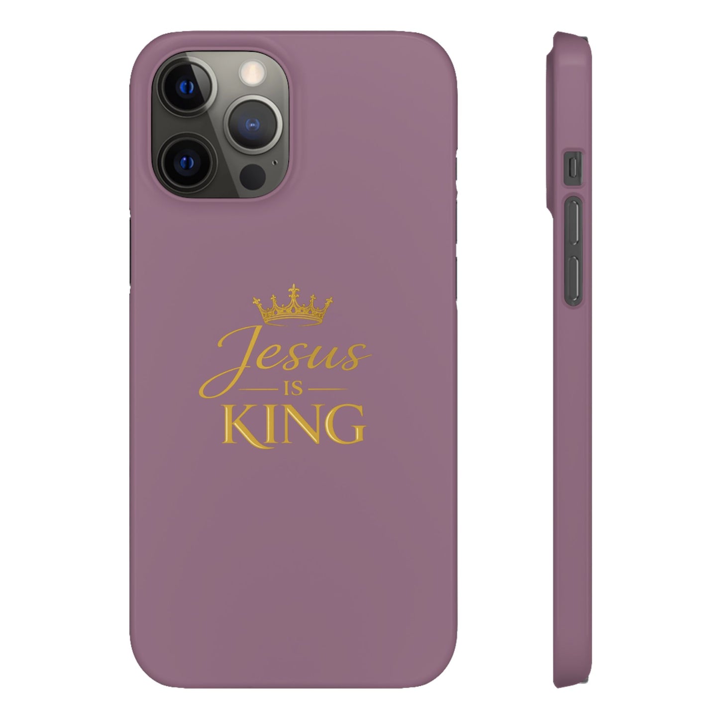 Jesus Is King — Pink  Phone Case with Gold Crown
