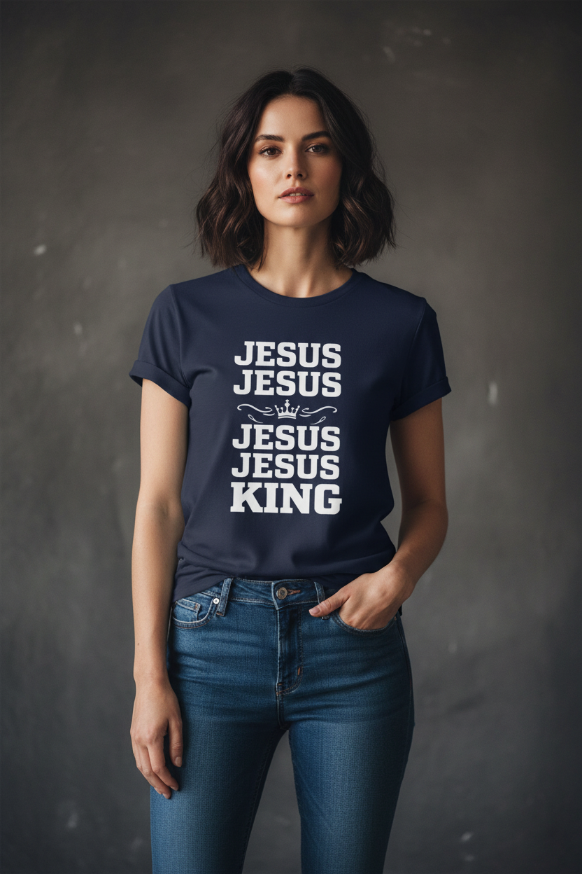 Jesus is  King Bella Canva — Echo Jesus Solid Tee